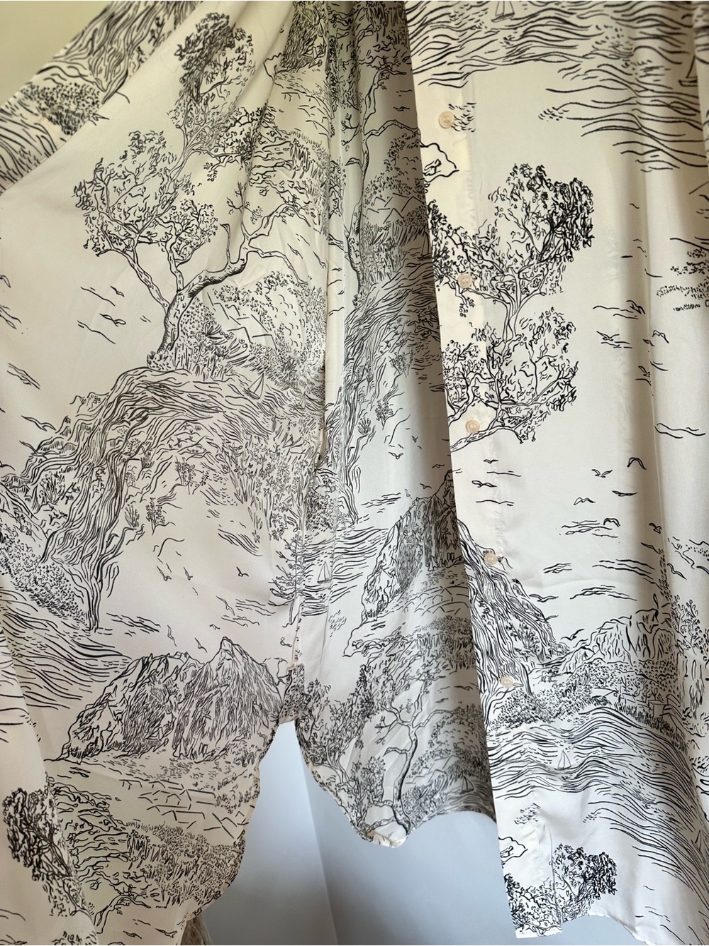 H&M Scenic Print Long Shirt/Dress - Stunning! XL - Picture 11 of 13